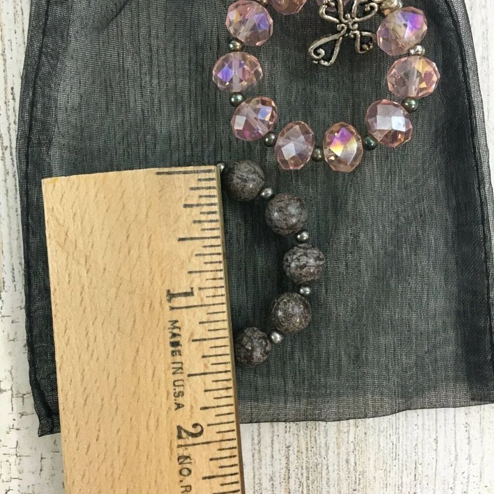 Set of 2 Beaded Wine Glass Charms Pendant Drink Markers Handmade Mark-Its